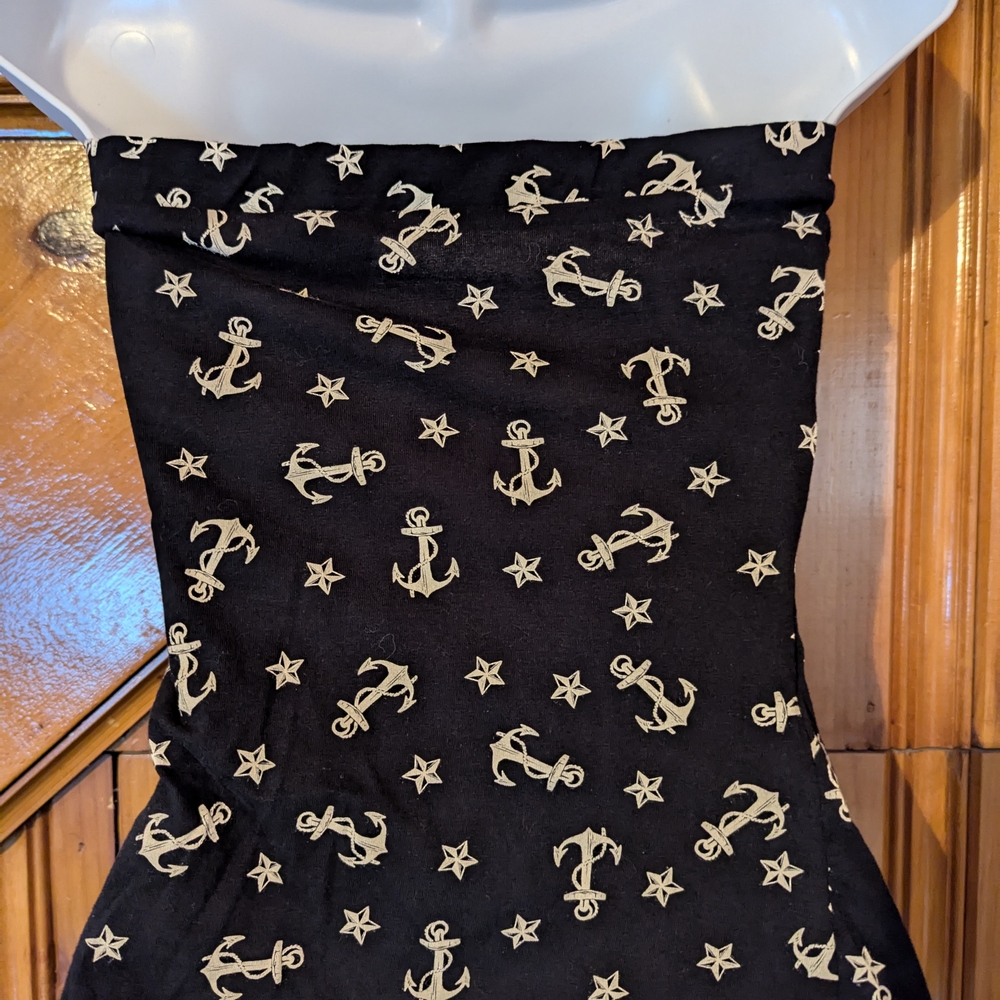 Lucky Thirteen Black Anchor Print Women's Tank Top - Picture 2 of 4